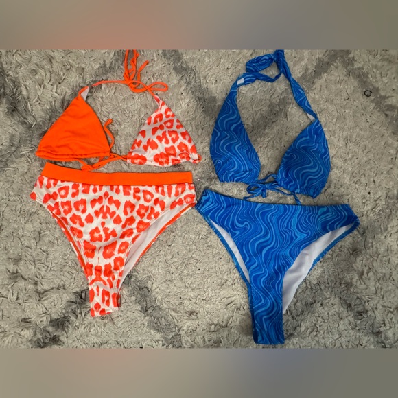 Orange and Blue Bikini Set SHEIN BUNDLE - Picture 2 of 16